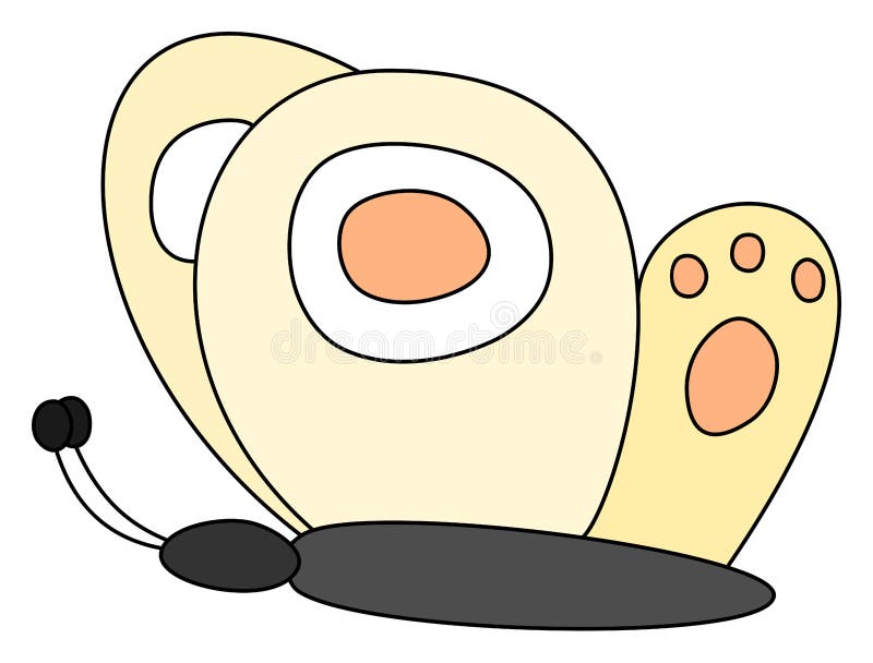Icône jaune de papillon de bande dessinée Illustration de vecteur illustration stock