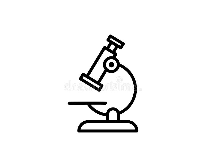 Icône ligne de microscope illustration de vecteur