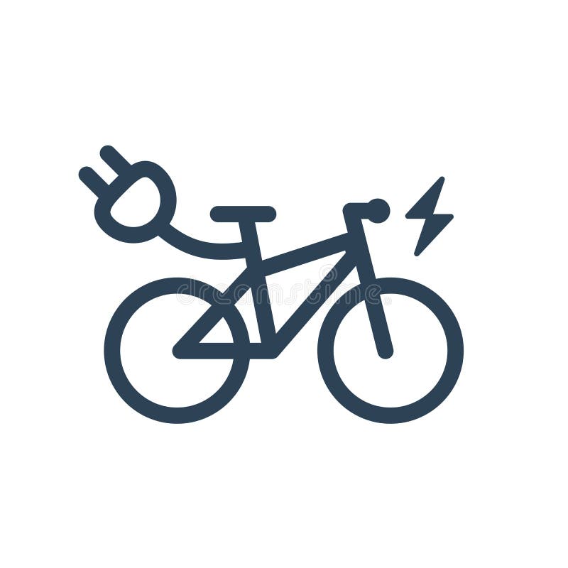 Icône linéaire d'isolement de vecteur de vélo électrique de ville illustration de vecteur Icône linéaire d'isolement de vecteur de vélo électrique de ville illustration de vecteur