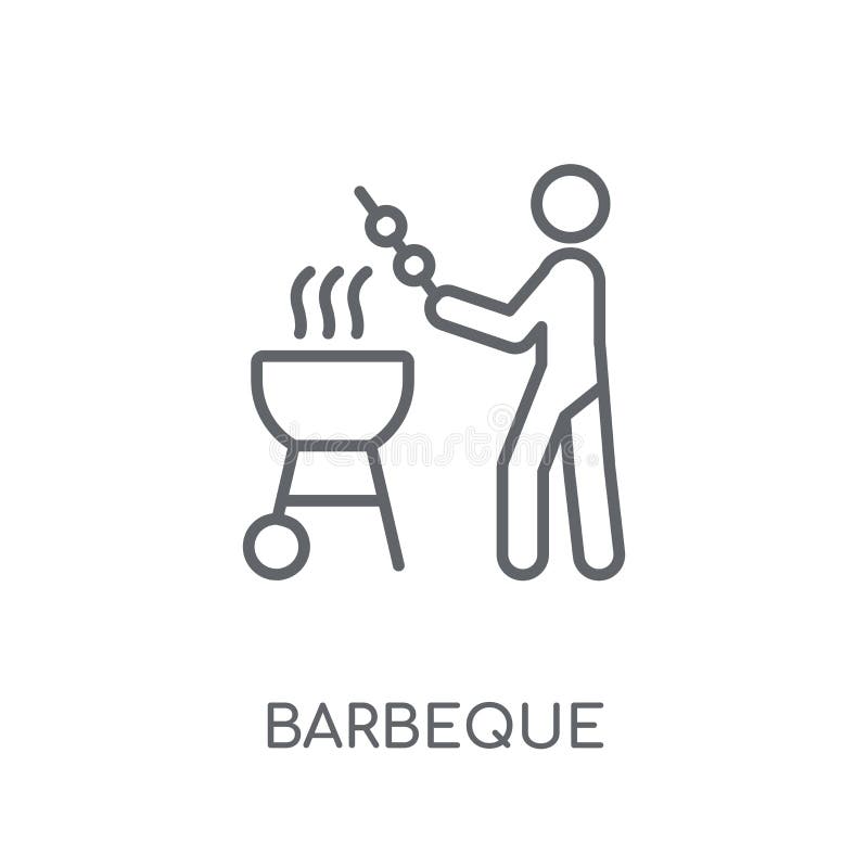 Icône linéaire de barbecue Concept moderne de logo de barbecue d'ensemble sur le wh illustration libre de droits Icône linéaire de barbecue Concept moderne de logo de barbecue d'ensemble sur le wh illustration libre de droits