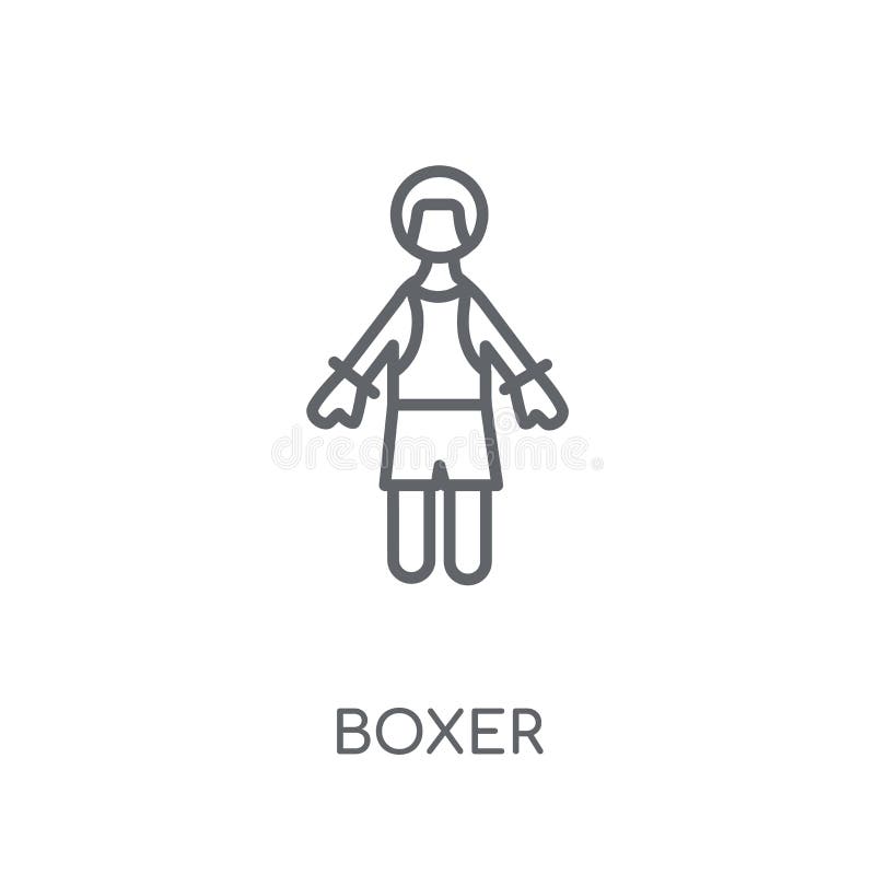 Icône linéaire de boxeur Concept moderne de logo de boxeur d'ensemble sur le Ba blanc illustration stock Icône linéaire de boxeur Concept moderne de logo de boxeur d'ensemble sur le Ba blanc illustration stock