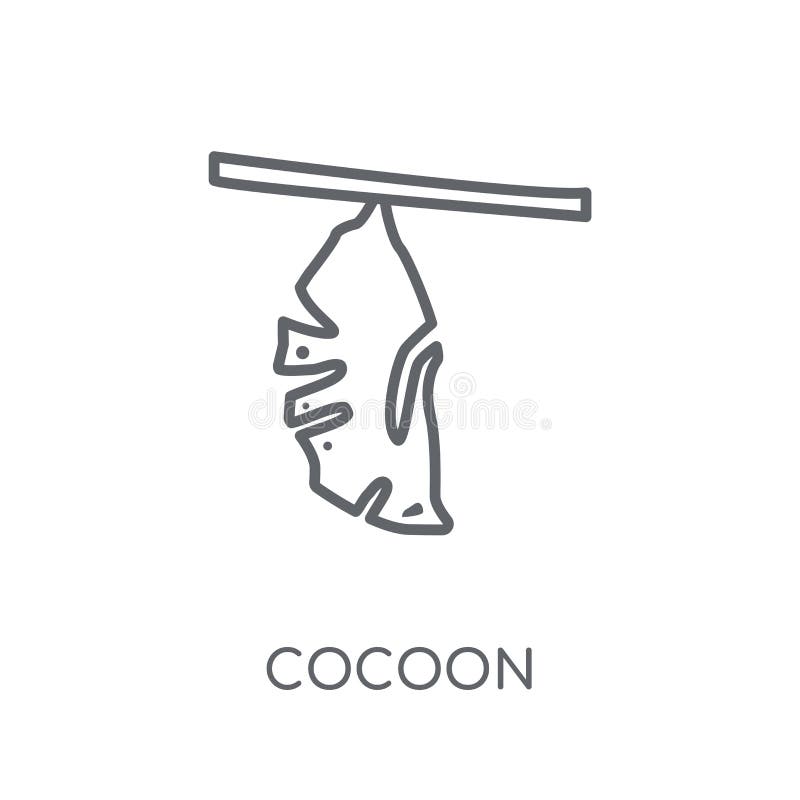 Icône linéaire de cocon Concept moderne de logo de cocon d'ensemble sur le blanc illustration stock Icône linéaire de cocon Concept moderne de logo de cocon d'ensemble sur le blanc illustration stock
