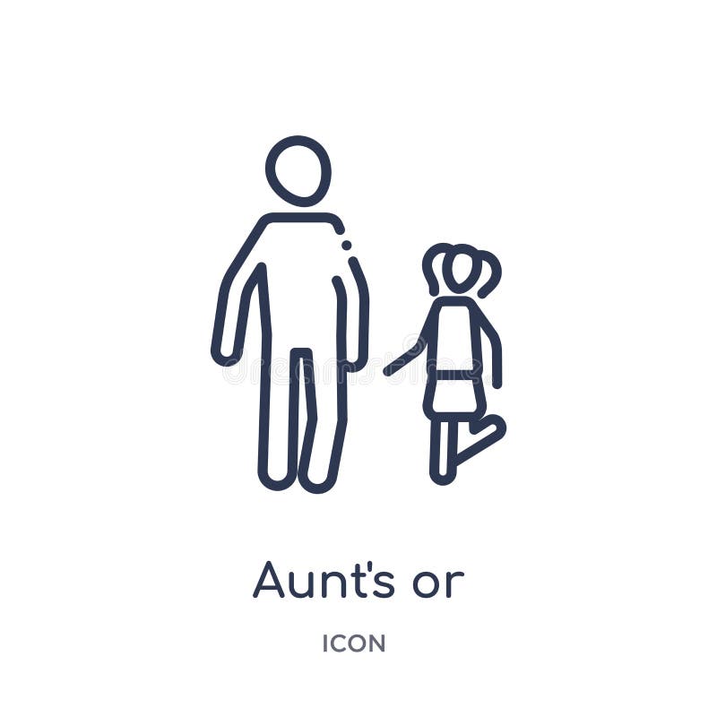 Icône linéaire de l'enfant de la tante ou de l'oncle de collection d'ensemble de relations de famille Ligne tante mince ou isolat illustration stock Icône linéaire de l'enfant de la tante ou de l'oncle de collection d'ensemble de relations de famille Ligne tante mince ou isolat illustration stock