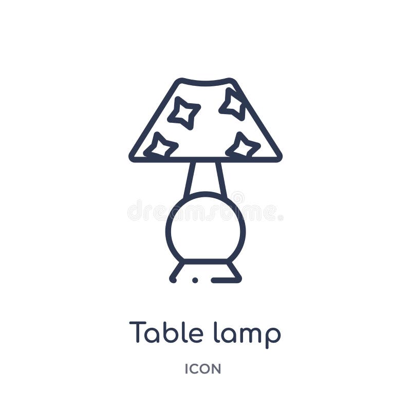 Icône linéaire de lampe de table de collection d'ensemble de meubles et de ménage Ligne mince icône de lampe de table d'isolement illustration de vecteur Icône linéaire de lampe de table de collection d'ensemble de meubles et de ménage Ligne mince icône de lampe de table d'isolement illustration de vecteur