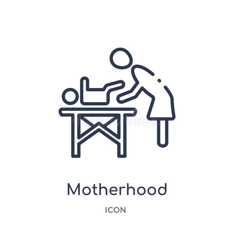 Icône linéaire de maternité des enfants et de la collection d'ensemble de bébé Ligne mince icône de maternité d'isolement sur le illustration libre de droits Icône linéaire de maternité des enfants et de la collection d'ensemble de bébé Ligne mince icône de maternité d'isolement sur le illustration libre de droits