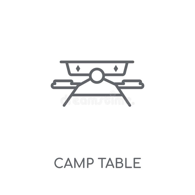 Icône linéaire de table de camp Concept moderne o de logo de table de camp d'ensemble illustration de vecteur Icône linéaire de table de camp Concept moderne o de logo de table de camp d'ensemble illustration de vecteur