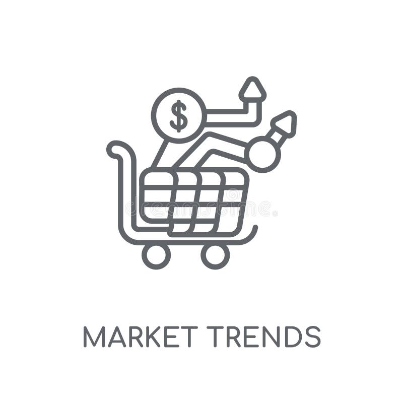 icône linéaire de tendances du marché Escroquerie moderne de logo de tendances du marché d'ensemble illustration stock icône linéaire de tendances du marché Escroquerie moderne de logo de tendances du marché d'ensemble illustration stock