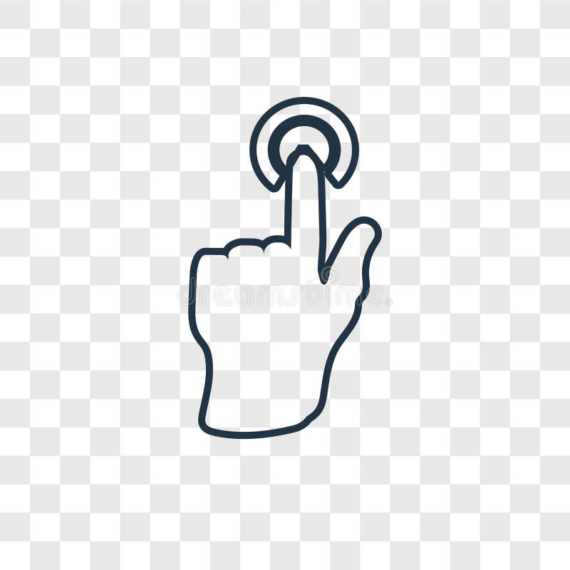 Icône linéaire de vecteur de concept de bouton poussoir d'isolement sur b transparent illustration de vecteur Icône linéaire de vecteur de concept de bouton poussoir d'isolement sur b transparent illustration de vecteur