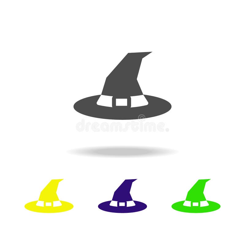 Icône multicolore de sorcière \ “de chapeau de s Élément d'illustration d'éléments de fantôme Des signes et l'icône de symboles p