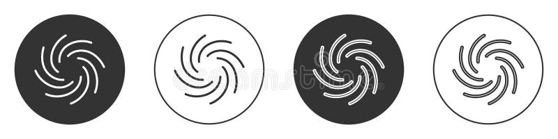 Icône noire de tornade isolée sur le fond blanc. Vent d'ouragan d'entonnoir de tempête éclair de cyclone ou temps de tornade illustration de vecteur