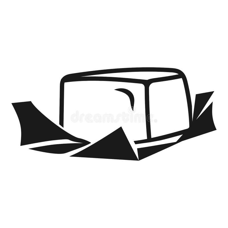 Icône ouverte de beurre de briquette, style simple illustration libre de droits Icône ouverte de beurre de briquette, style simple illustration libre de droits
