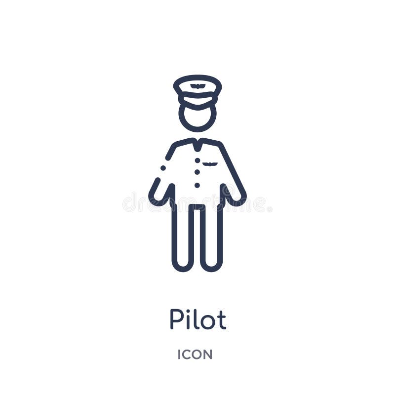 Icône pilote linéaire de collection d'ensemble de bénéfices du travail Ligne mince icône de pilote d'isolement sur le fond blanc illustration libre de droits
