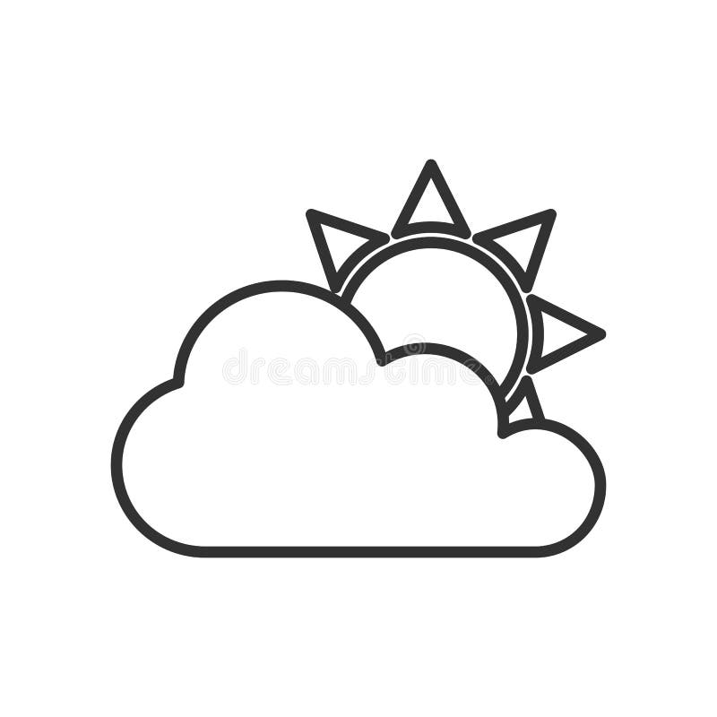 Icône plate d'ensemble de ciel nuageux sur le blanc illustration de vecteur Icône plate d'ensemble de ciel nuageux sur le blanc illustration de vecteur