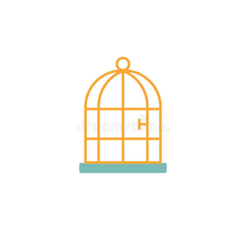 Icône plate de cage à oiseaux illustration libre de droits Icône plate de cage à oiseaux illustration libre de droits