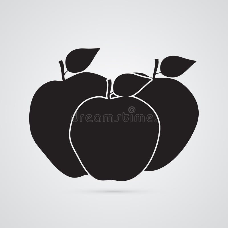 Icône plate découpée de silhouette, conception simple de vecteur Ensemble de pommes illustration libre de droits Icône plate découpée de silhouette, conception simple de vecteur Ensemble de pommes illustration libre de droits