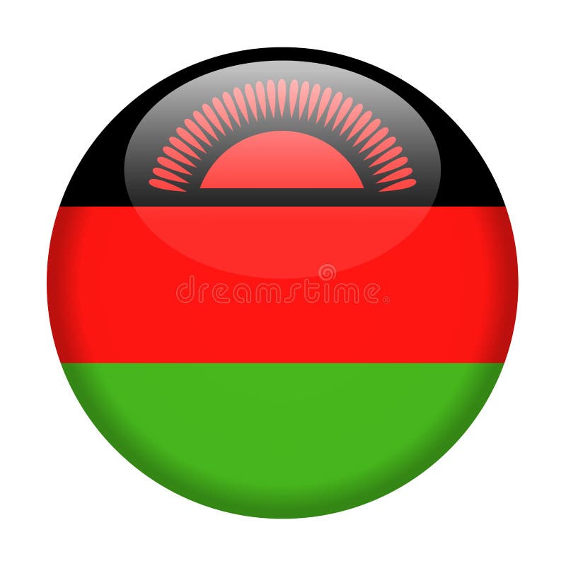 Icône ronde de vecteur de drapeau du Malawi illustration stock Icône ronde de vecteur de drapeau du Malawi illustration stock