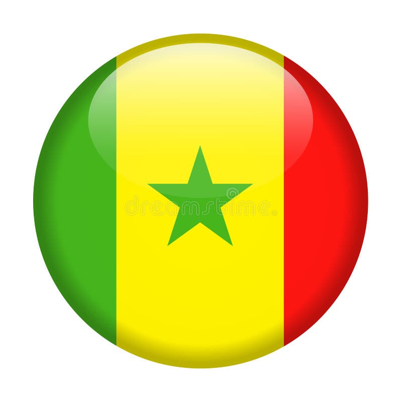 Icône ronde de vecteur de drapeau du Sénégal illustration libre de droits Icône ronde de vecteur de drapeau du Sénégal illustration libre de droits