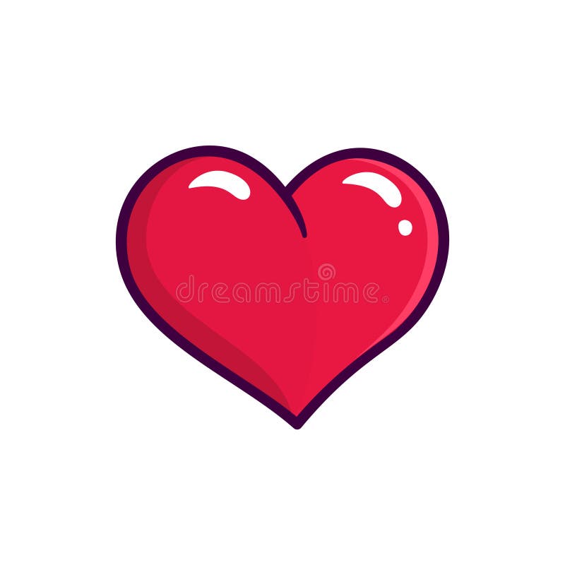 Icône rouge de vecteur de coeur d'isolement sur le fond blanc illustration stock Icône rouge de vecteur de coeur d'isolement sur le fond blanc illustration stock