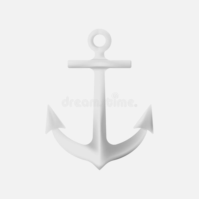 Icône réaliste d'Ancor d'isolement sur le fond blanc Illustration de vecteur illustration stock Icône réaliste d'Ancor d'isolement sur le fond blanc Illustration de vecteur illustration stock