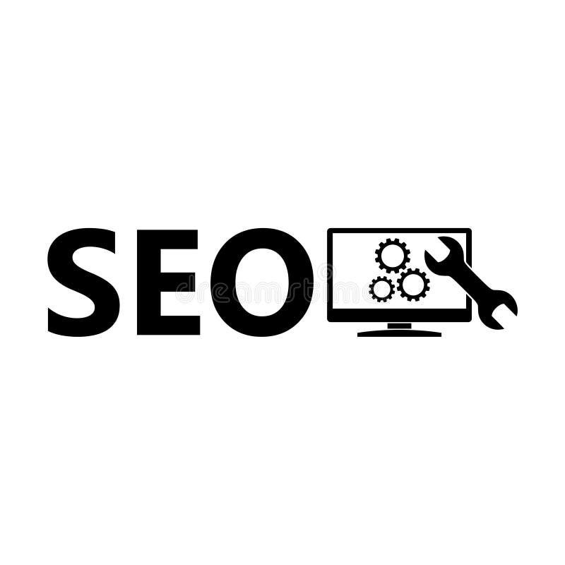 Icône, signe ou logo des textes de SEO illustration stock Icône, signe ou logo des textes de SEO illustration stock