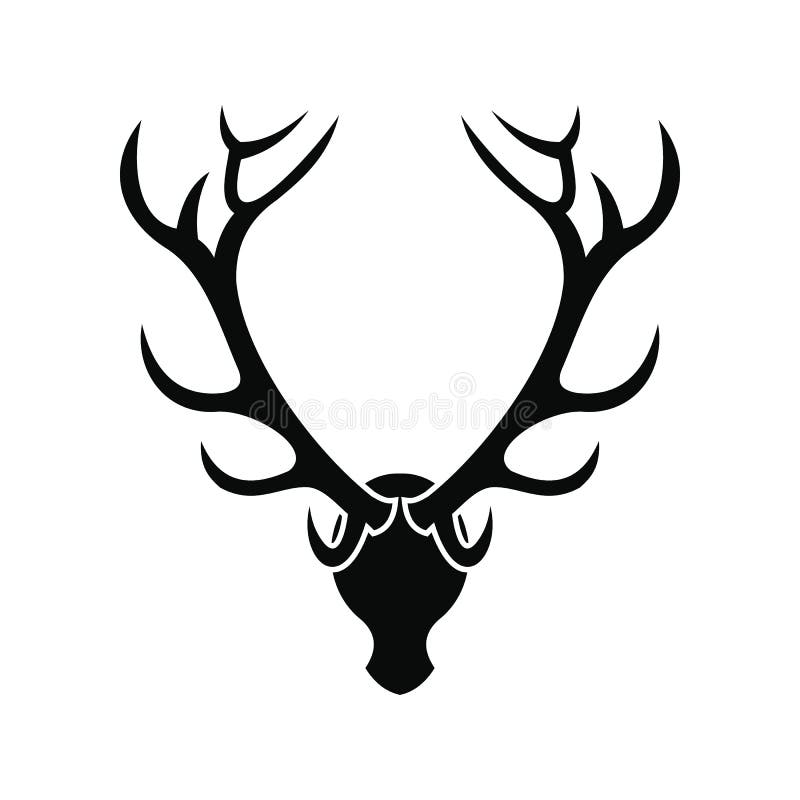 Icône simple noire principale de cerfs communs illustration libre de droits Icône simple noire principale de cerfs communs illustration libre de droits