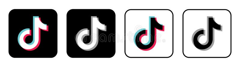 Icône Tik Tok vectorielle dans quatre styles différents illustration libre de droits Icône Tik Tok vectorielle dans quatre styles différents illustration libre de droits