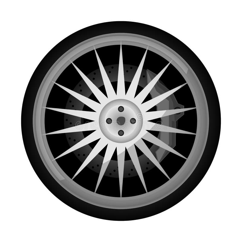 Icône titanique de jante de voiture de sport illustration libre de droits Icône titanique de jante de voiture de sport illustration libre de droits