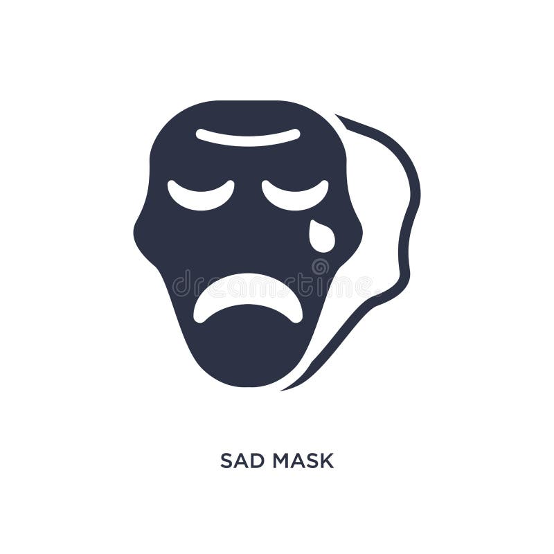 icône triste de masque sur le fond blanc Illustration simple d'élément de concept de cinéma illustration de vecteur icône triste de masque sur le fond blanc Illustration simple d'élément de concept de cinéma illustration de vecteur