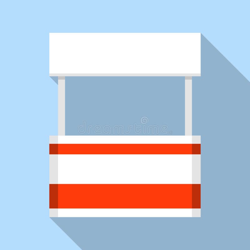 Icône vide de kiosque de rue, style plat illustration stock Icône vide de kiosque de rue, style plat illustration stock