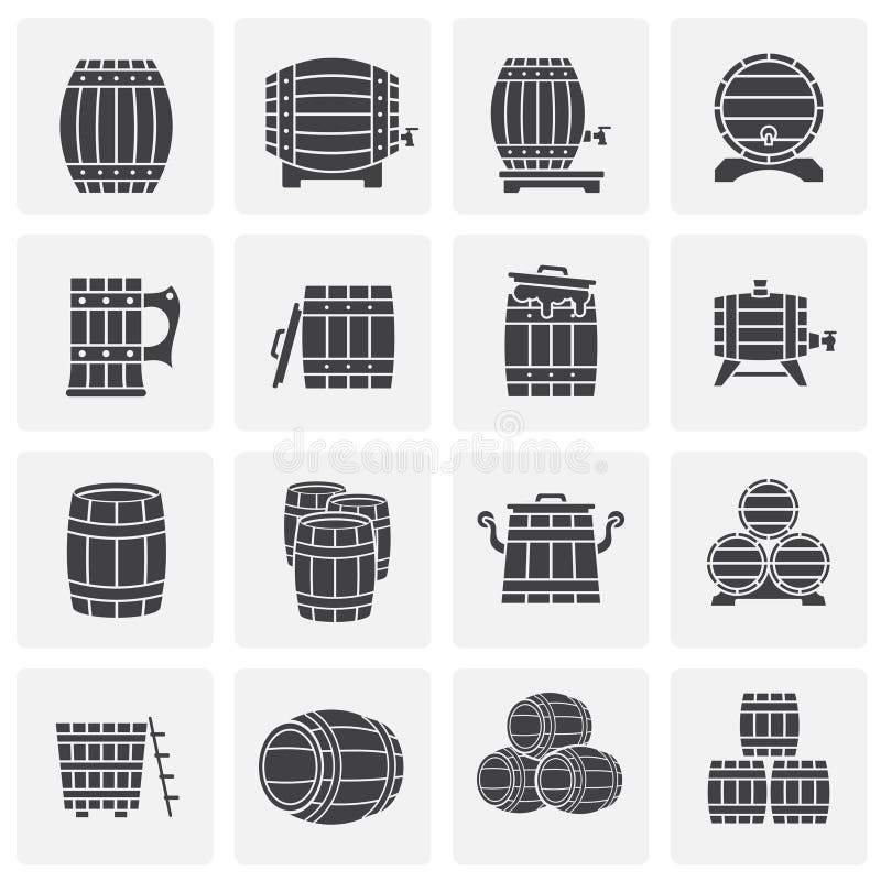 Icônes de baril réglées sur le fond pour le graphique et la conception web Illustration simple Symbole de concept d'Internet pour illustration stock Icônes de baril réglées sur le fond pour le graphique et la conception web Illustration simple Symbole de concept d'Internet pour illustration stock
