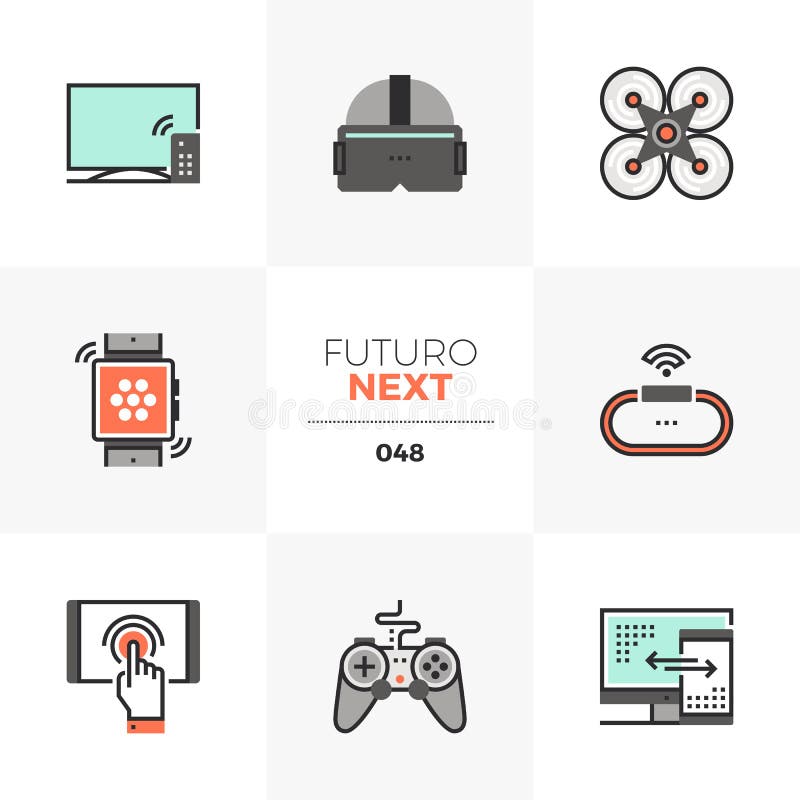 Semi-flat icons set of modern technology gadgets for entertainment. Unique color flat graphics elements with stroke lines. Premium quality vector pictogram concept for web, logo, branding, infographics. Semi-flat icons set of modern technology gadgets for entertainment. Unique color flat graphics elements with stroke lines. Premium quality vector pictogram concept for web, logo, branding, infographics.