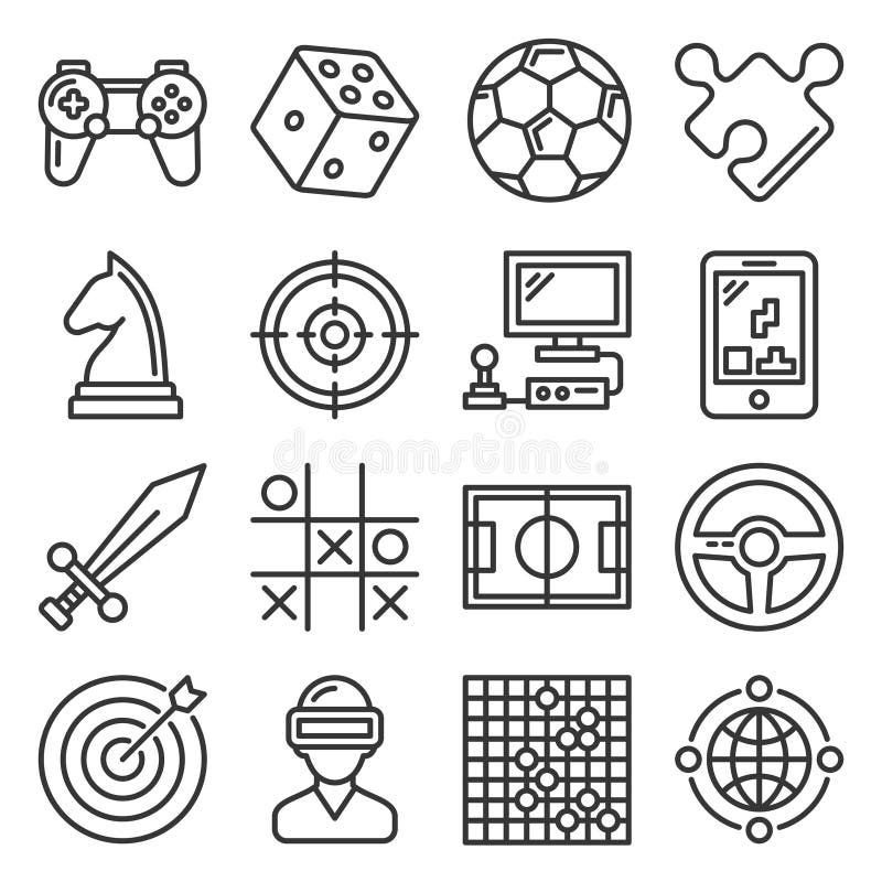 Game and Entertainment Icons Set on White Background. Vector illustration. Game and Entertainment Icons Set on White Background. Vector illustration