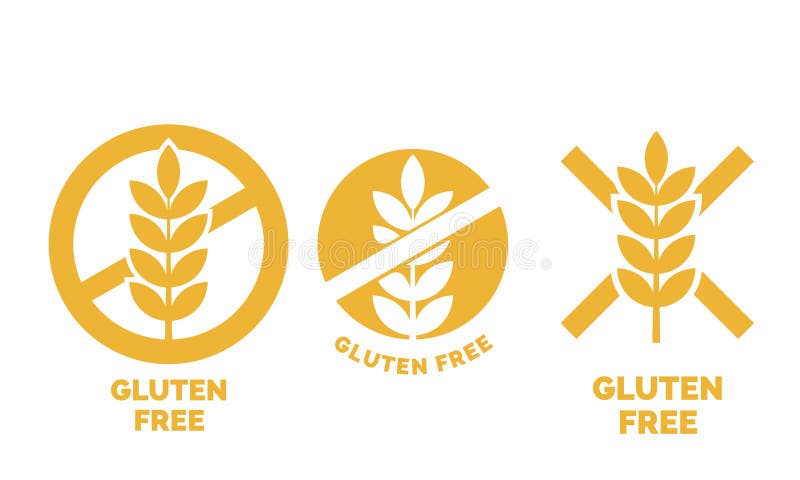 Icônes gratuites de céréale de blé de vecteur de label de gluten