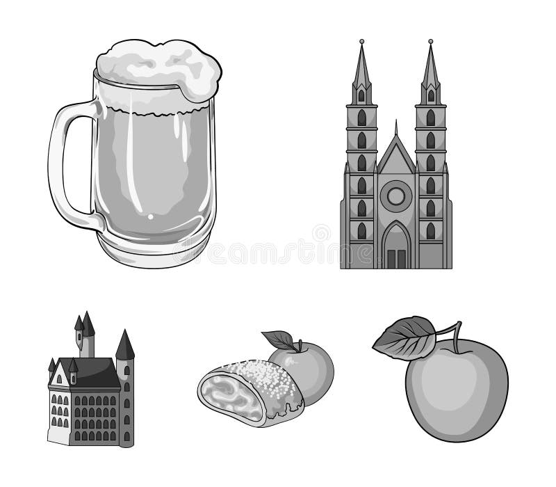 Icônes monochromes de l'Allemagne de pays dans la collection d'ensemble pour la conception L'Allemagne et le point de repère diri illustration libre de droits Icônes monochromes de l'Allemagne de pays dans la collection d'ensemble pour la conception L'Allemagne et le point de repère diri illustration libre de droits