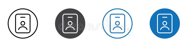 Id card icon flat editable icon mark set stock illustration