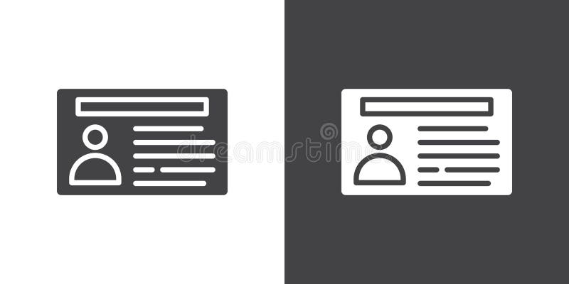 Id card icon Thin line illustration set vector illustration