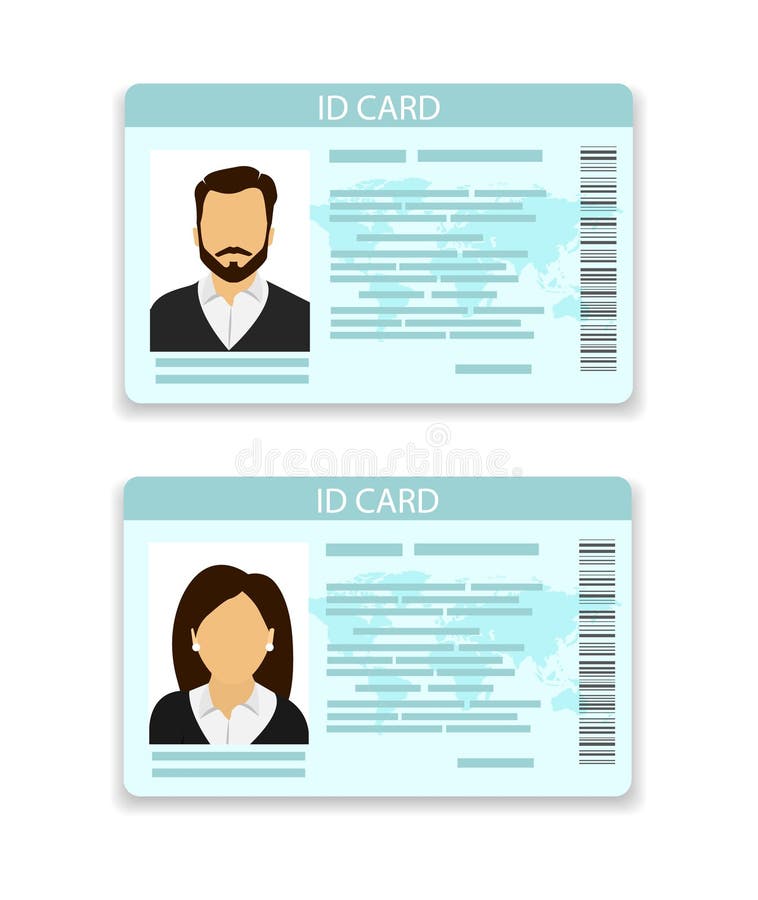 ID-kort Kort för män och kvinnor