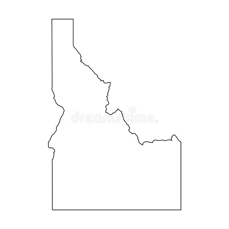 Idaho, state of USA - solid black outline map of country area. Simple flat vector illustration. Idaho, state of USA - solid black outline map of country area. Simple flat vector illustration.