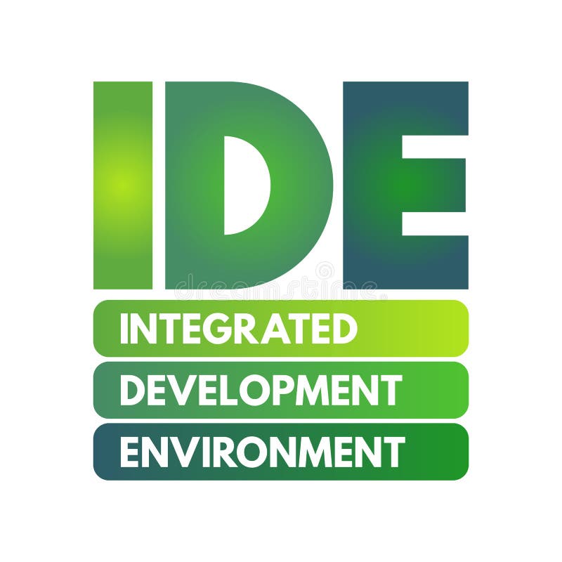 IDE - Integrated Development Environment - software application that provides comprehensive facilities to computer programmers for stock illustration
