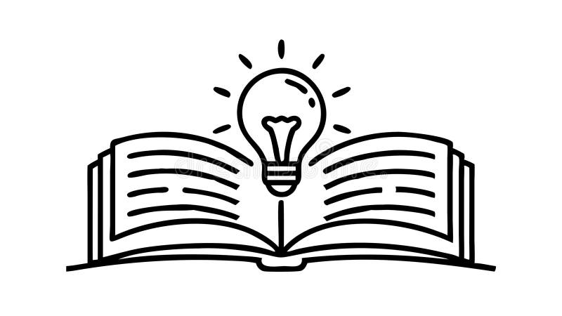 Idea from Book Icon Vector Outline for Knowledge and Learning, vector design Generative AI royalty free illustration