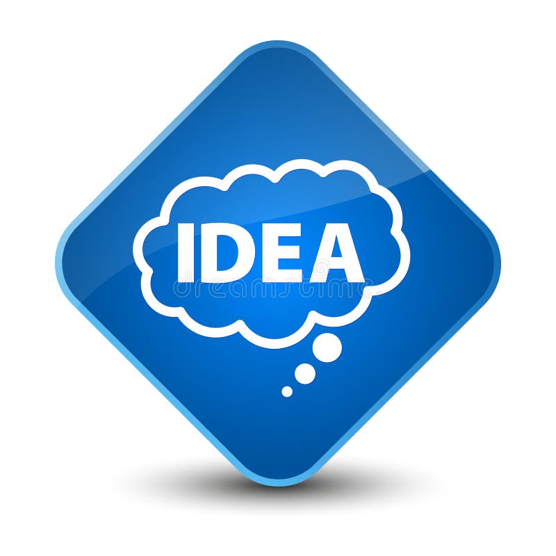 Idea bubble icon elegant blue diamond button vector illustration