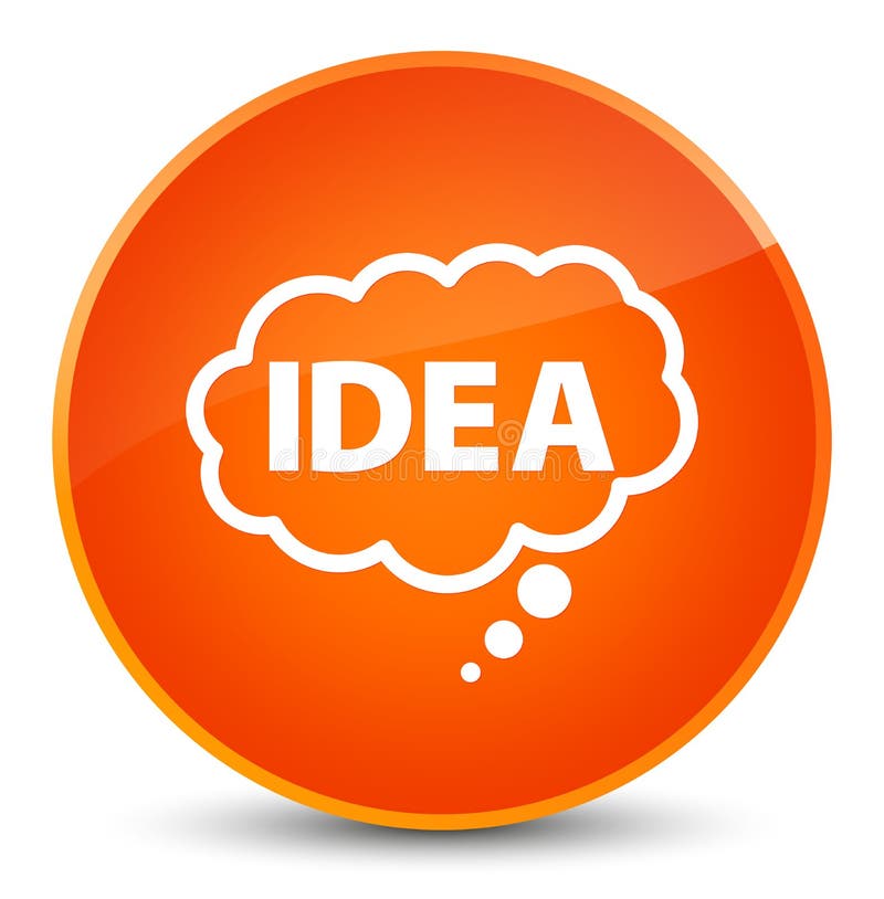 Idea bubble icon elegant orange round button stock illustration