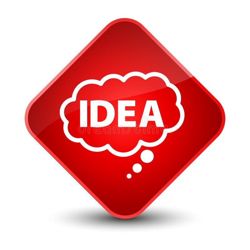 Idea bubble icon elegant red diamond button vector illustration