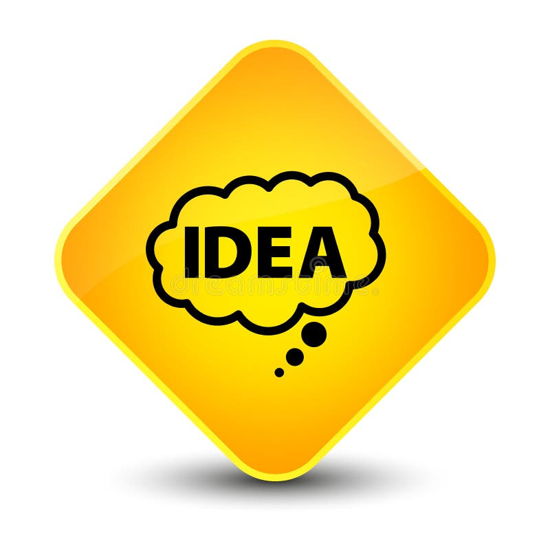 Idea bubble icon elegant yellow diamond button royalty free illustration