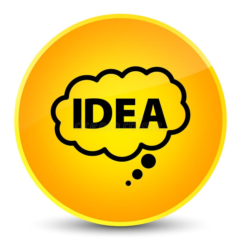 Idea bubble icon elegant yellow round button vector illustration
