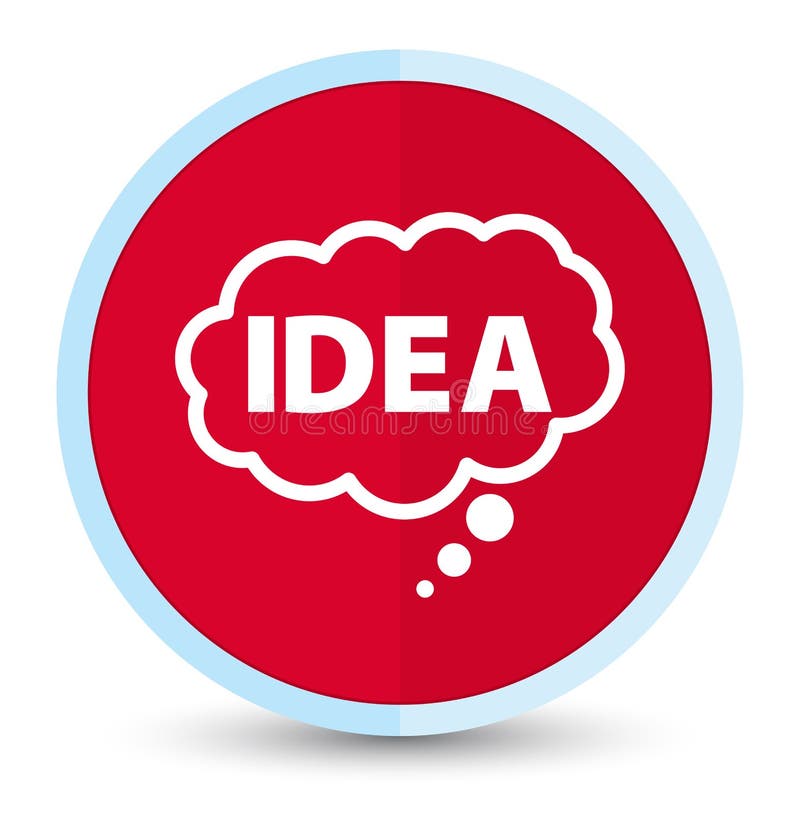 Idea bubble icon flat prime red round button royalty free illustration
