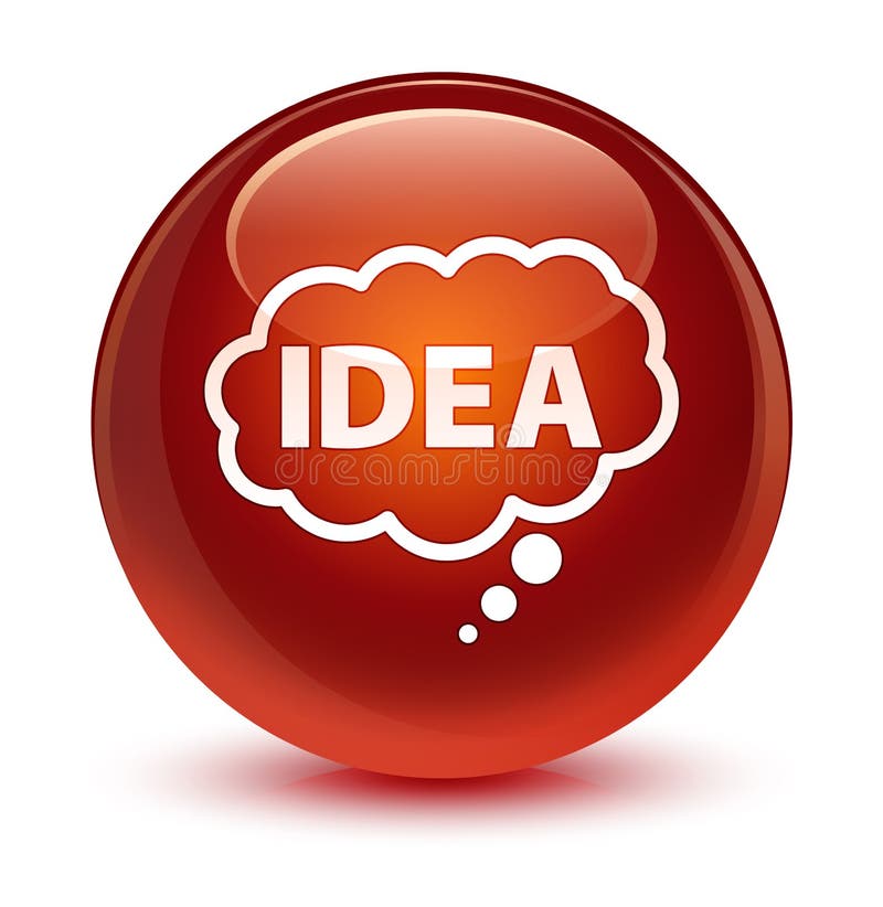 Idea bubble icon glassy brown round button royalty free illustration