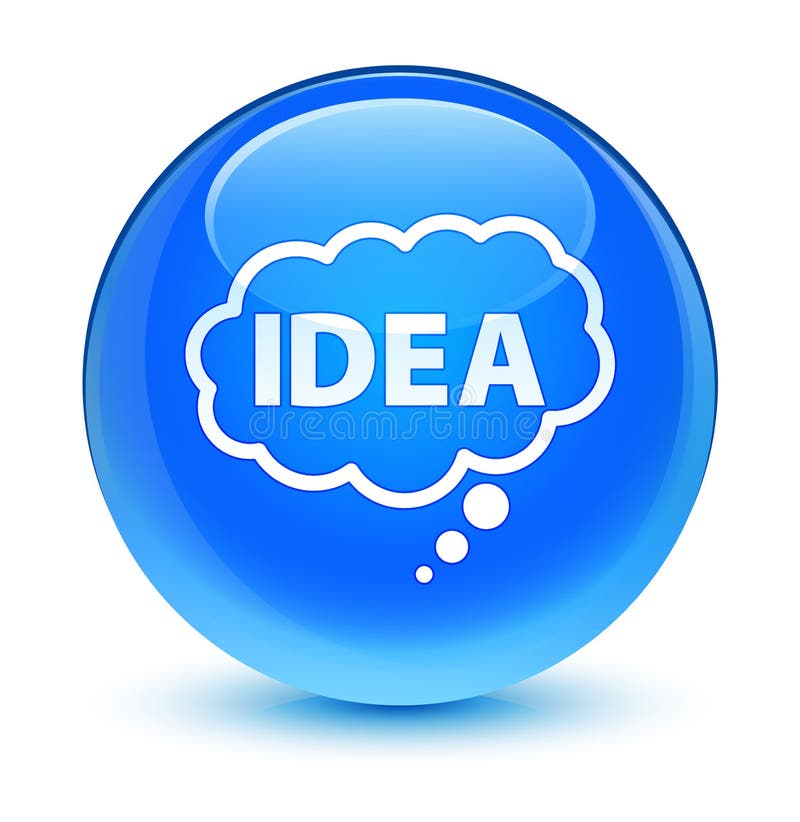 Idea bubble icon glassy cyan blue round button vector illustration