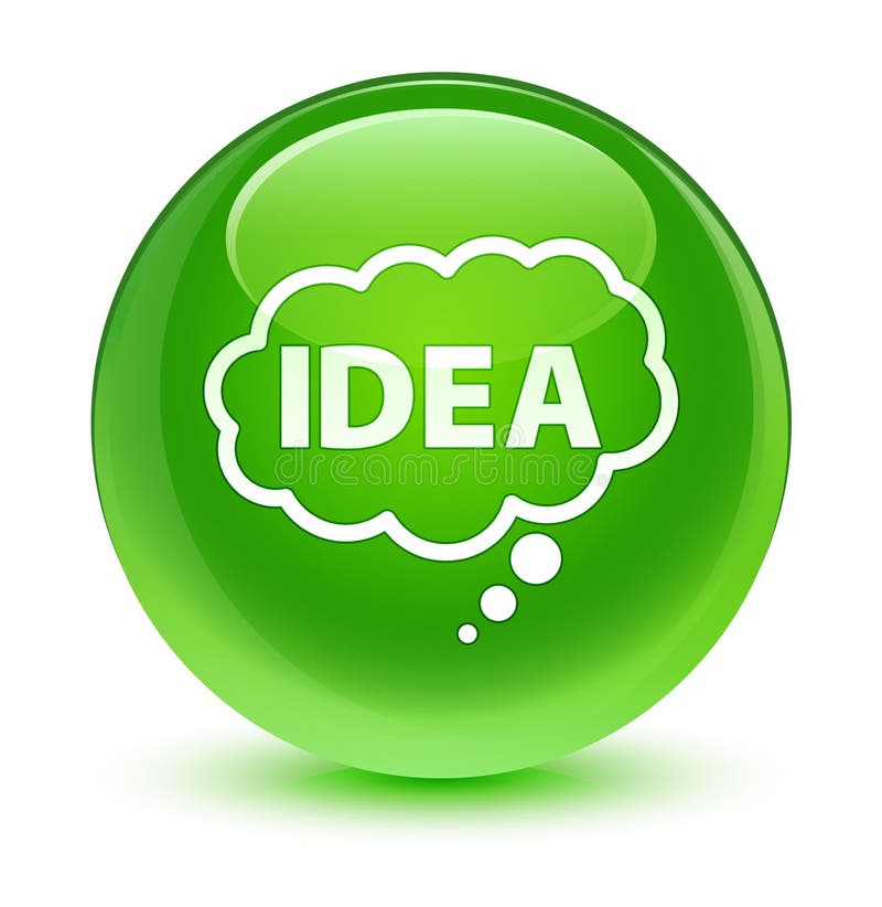 Idea bubble icon glassy green round button royalty free illustration