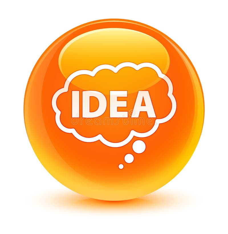 Idea bubble icon glassy orange round button vector illustration